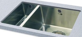 CARRON DECA 150 BOWL AND HALF S/S SINK LH SMALL BO